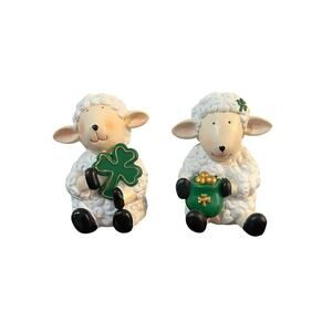 Lucky Lane Irish St Patrick’s Day Set of 2 Sheep Table Decore
